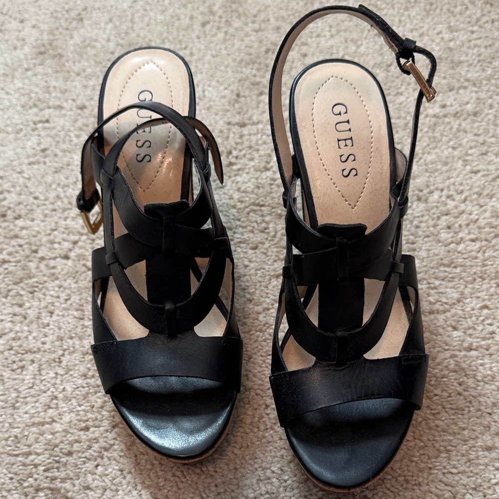 GUESS Black Strappy Women's Sandals